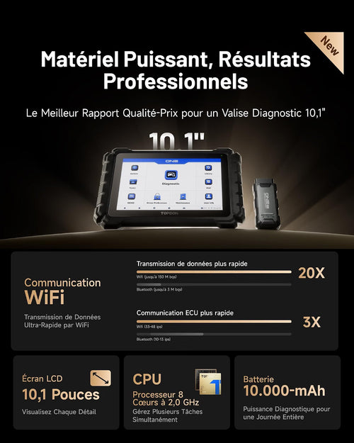 TOPDON One 10.1" Valise Diagnostic Auto Bidirectionnel