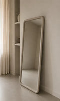 Mia Rectangular Full Length Mirror – Japandi Wood – Taupe – 200 x 100 cm